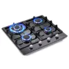 Tieasy 24 인치 4 버너 내장 강화 유리 NG/LPG 컨버터블 열전대 보호 어린이 잠금 장치 가스 쿡탑 GH003-244G 2