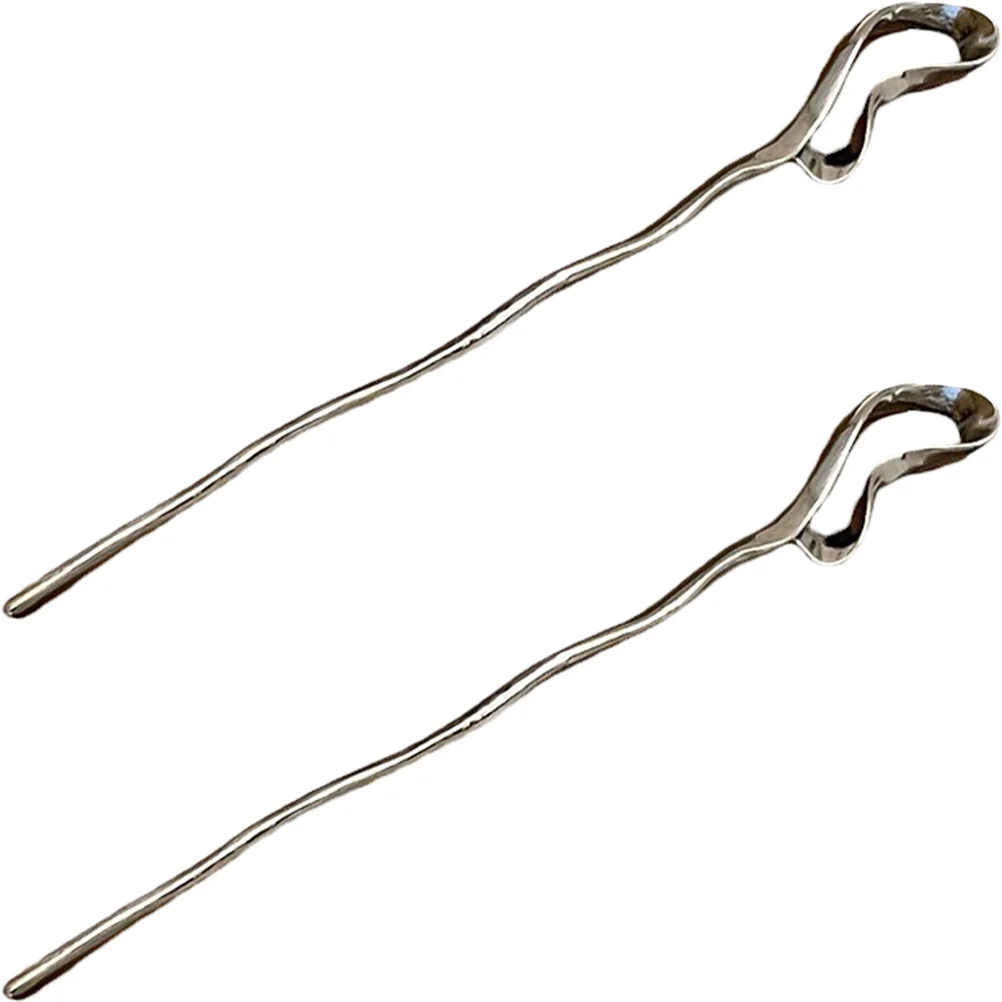 2 قطعة شوك الشعر المعدنية غير النظامية للنساء زينة الشعر الصينية تسريحات الشعر ذاتية الصنع هدية أنيقة دبوس الشعر المعدني دبوس الشعر غير النظامية