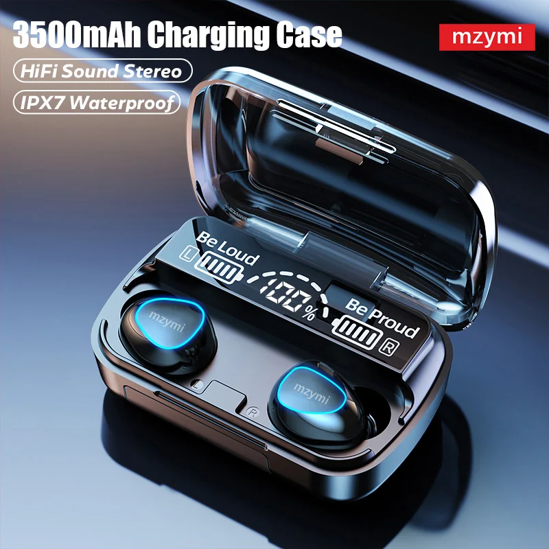 

mzymi M10 Wireless Earbuds InEar 9D Stereo Bluetooth Earphones Noise Reduction Handfree Headset With LED Display For XIAOMI
