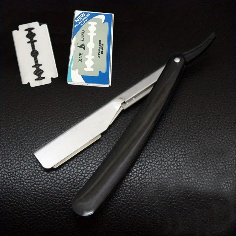Manueller Rasierer für Männer, Barbershop-Rasierer, Edelstahlschaft ist einfach zu verwenden, Sicherheitsrasierer, 1 Rasierer mit 10 Klingen – Detail 9