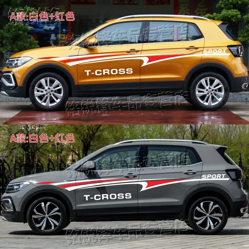 

New Custom Car Decals Car Decals Vinyl Off-Road Sports Body Side Film FOR Volkswagen T-Cross