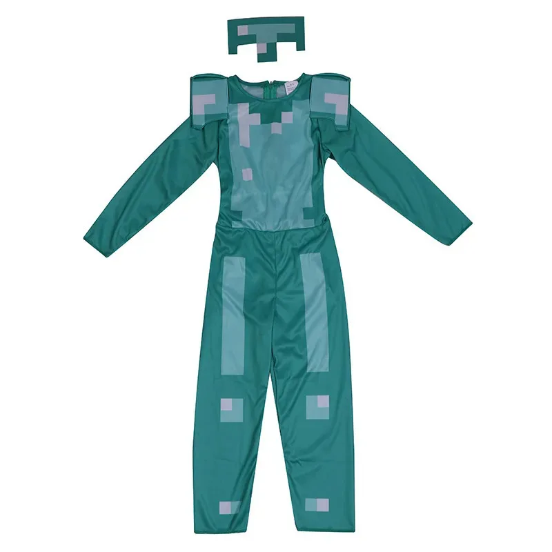

Boys Girls Halloween MC Game Diamond Armor Series Cosplay Jumpsuit Mask Game Characters Performance Bodysuit Costumes