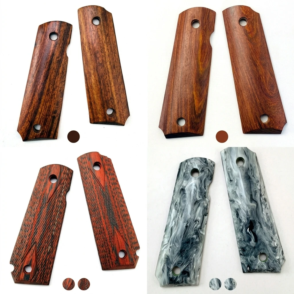 1911 Grips Replacement Full Size Marble Acrylic Rosewood Redwood Airsoft Handle Panel Gun Model Parts Custom DIY Gift