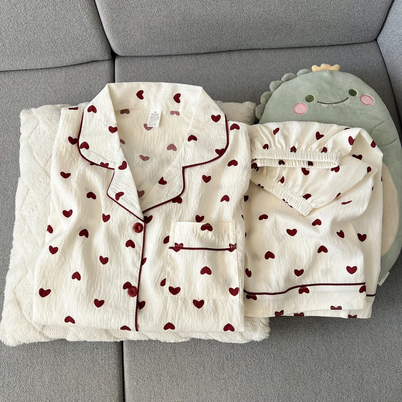 2Summer short-sleeve pajama set for women, comfortable and trendy, shorts that can be worn outside, home wear set view 5