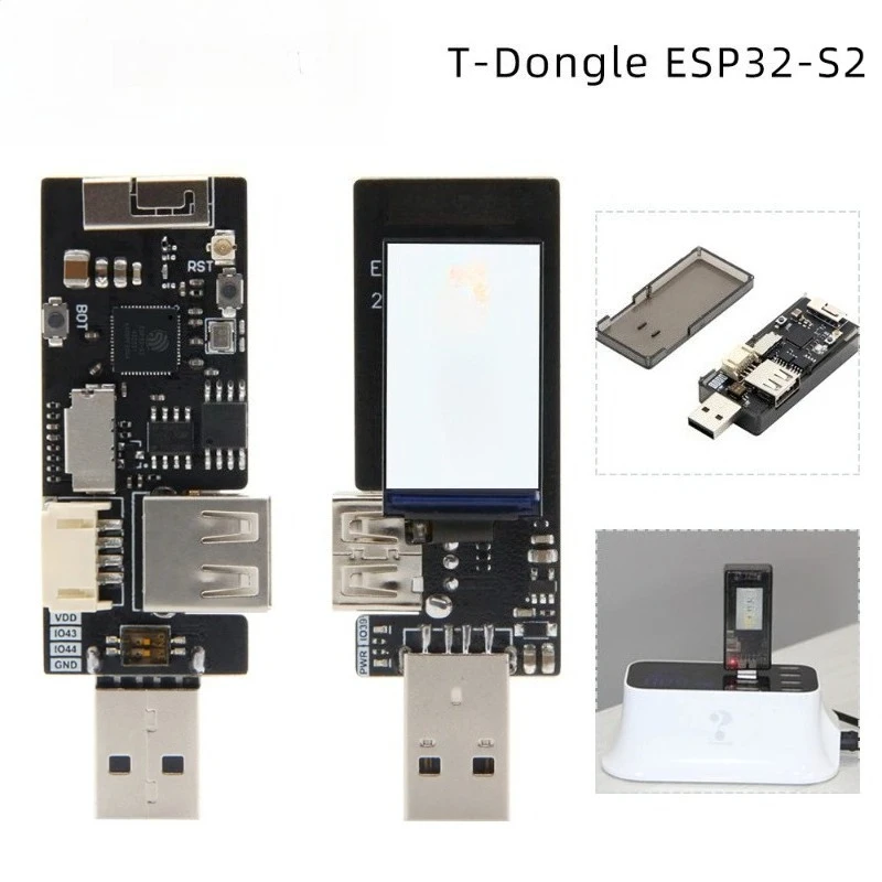 1Pcs T-Dongle ESP32-S2 Development Board Wireless WIFI Module OTG Male Female Interface 1.14 inch LCD Display Support TF Card