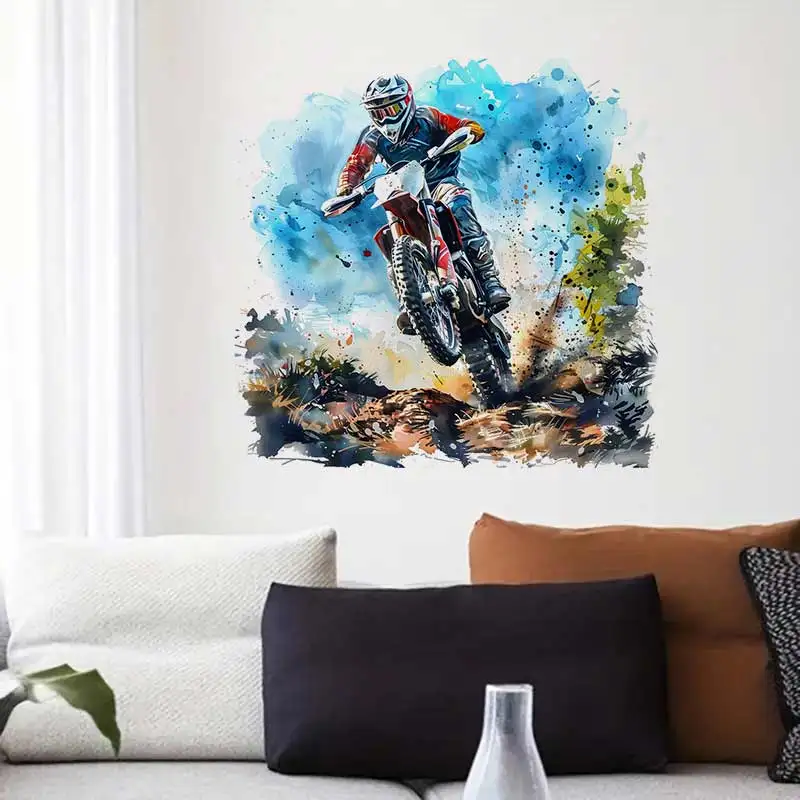 

Outdoor Motorcycle Wall Sticker Living Room Sofa Background Decoration Wallpaper For Home Decor Boy Room Art Decals M1414