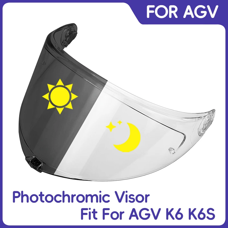 Helmet visor Photochromic visor For AGV K6 K6S Motorcycle helmets full face helmet Electroplated helmet glass