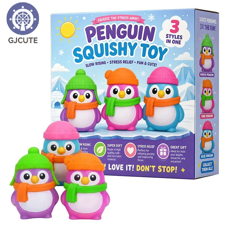 1/3Pcs Cute Penguin Fidget Toys Soft Squeeze Design For Kids Stress Relief Party Favors Small Gifts