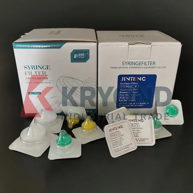 50Pcs Syringe Filters 0.22µm/0.45µm Lab Sterile Nylon PES PTFE