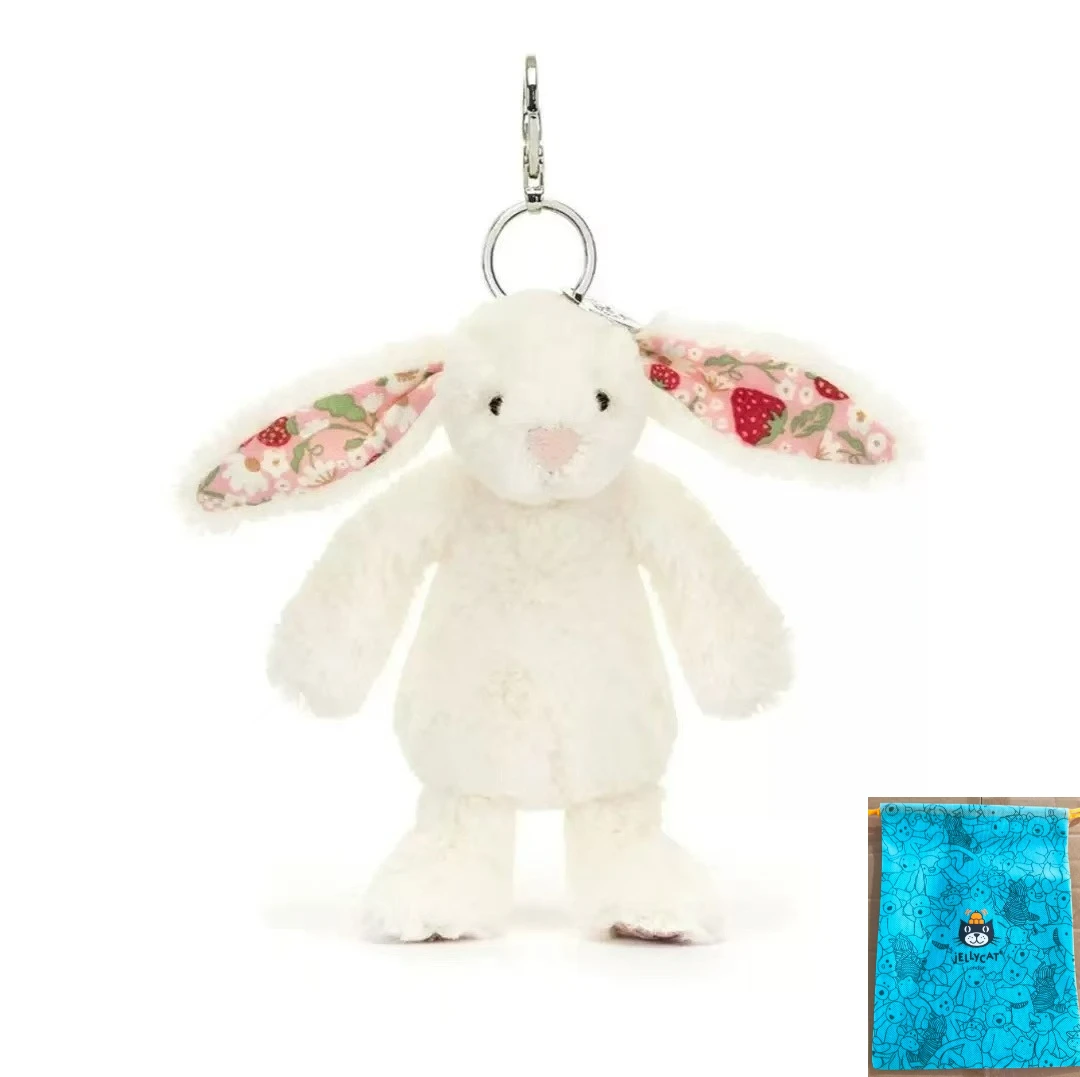Hot Jc Bonnie Rabbit knuffel met bloemenoren Kawaii gevulde pop zacht bankkussen kinderverjaardagscadeau kamerdecoratie