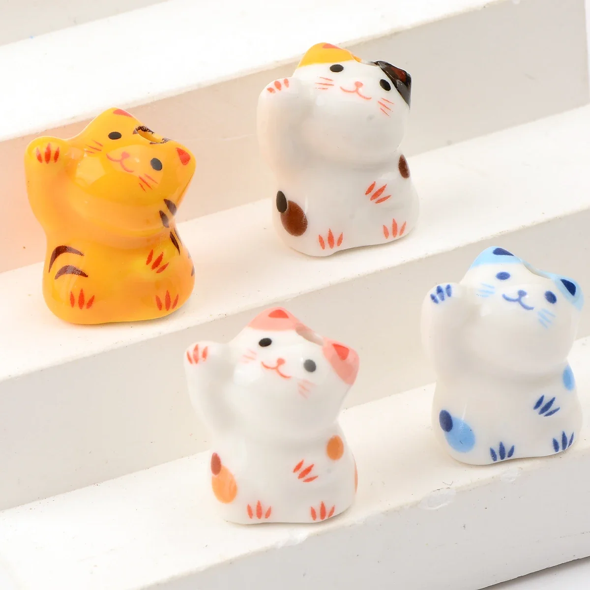 16x20mm Big Cute Lazy Cat Loose Porcelain Ceramic Beads for Jewelry Making Supplies Beads Accesorios Diy Crafts Handmade