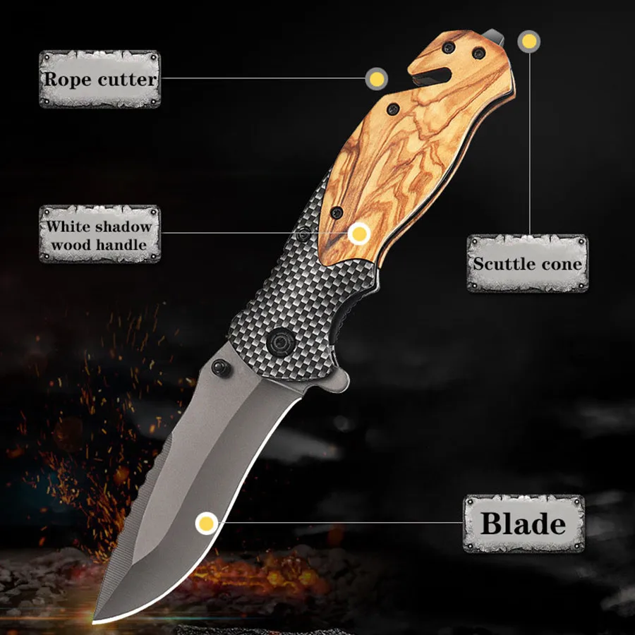 Outdoor Stainless Steel Folding Knife Fruit Knife Multi-Purpose Pocket Knife Portable High Hardness Camping Survival Knife