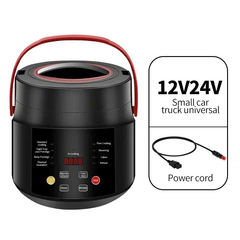 Electric Mini Rice Cooker MultiCooker Portable Car Rice Cooker  12V 24V Cooking Machine For Car and Truck English Menu