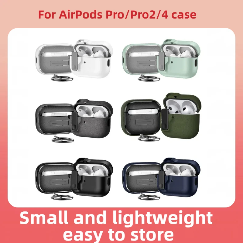 

Flip Cover Bluetooth Headphone Case With Lock & Anti-Shock Protection Compatible For AirPods Pro/Pro2/4 Durable Protective Shell