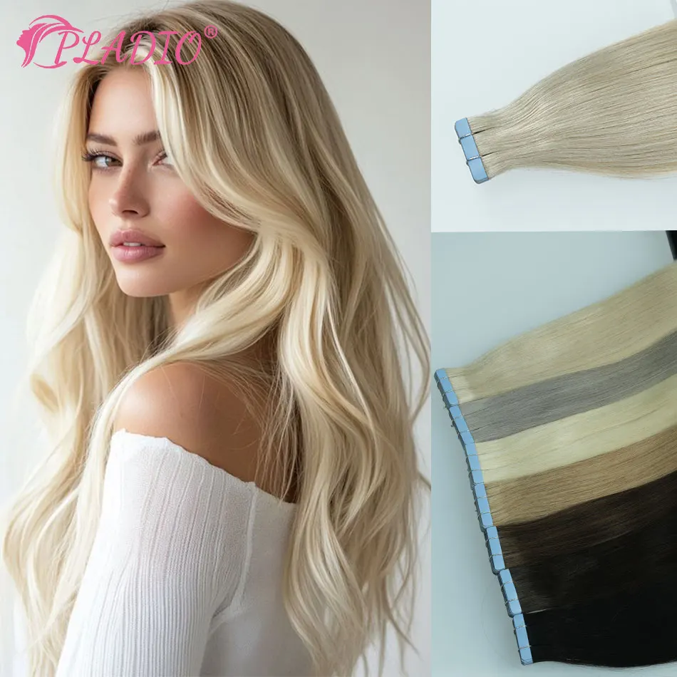 

Лента для наращивания волос, европейские прямые натуральные человеческие волосы, клейкая кожа, уток, Remy, 12-26 дюймов, крошечный интерфейс