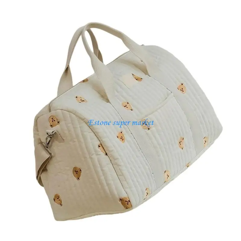 090B Stylish Portable Nappy Case Storage Bag Quality Fabric Organiser Bag with Spacious Compartment for Baby Essential