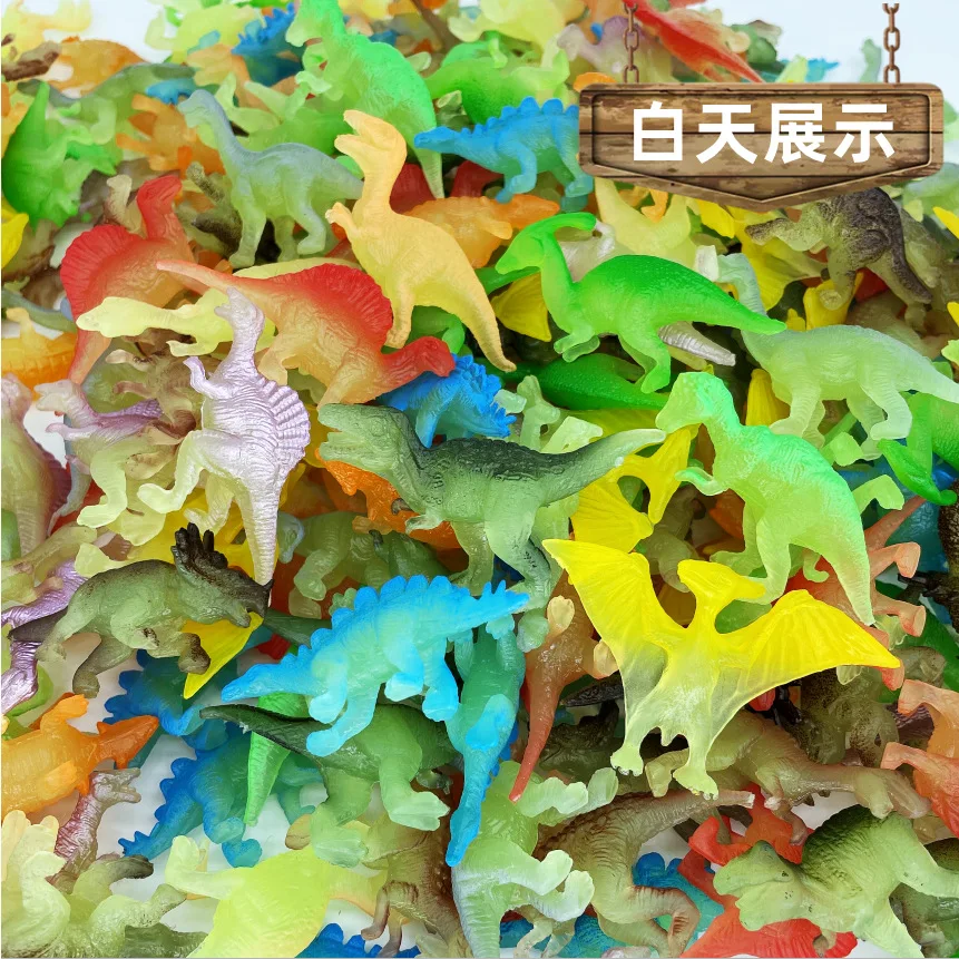 10 sztuk Mini świecące dinozaury zabawki figurki świecące w ciemności Boys Baby prezent dla dzieci nowość Model dekoracja zabawka