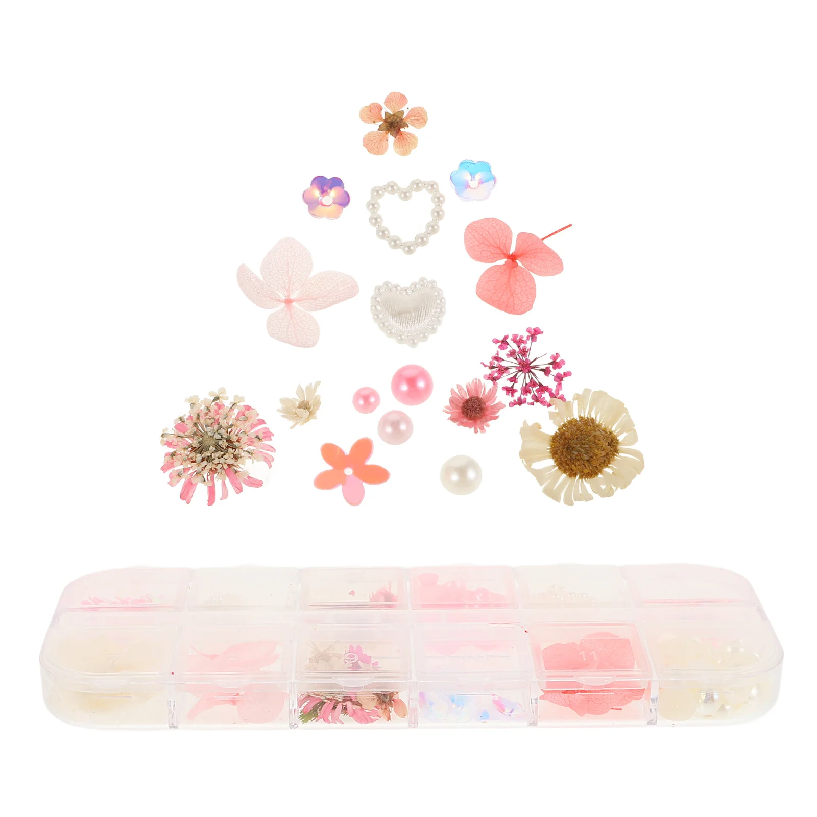 Ciondoli per unghie con fiori secchi Decorazioni per nail art fai da te per addio al nubilato da sposa Trucco Gioielli per il viso Gioiello per il viso