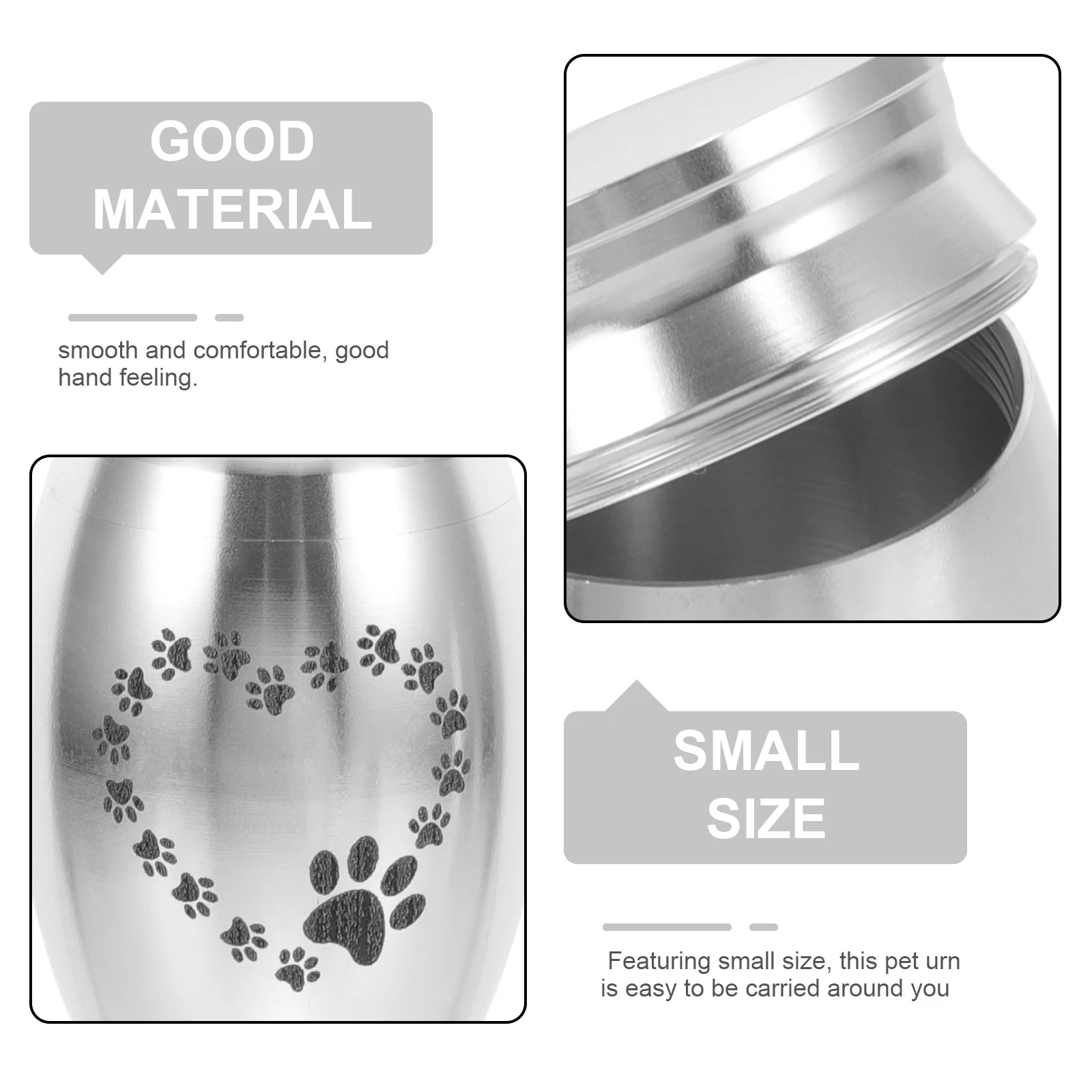 Mini-Urne für Haustiere, kleine Legierung, für Hunde und Katzen, Asche, Vorratsglas, Andenkenurne, Haustier-Urnen für Feuerbestattung, Gedenkurnen für Asche, Urnen für Hunde