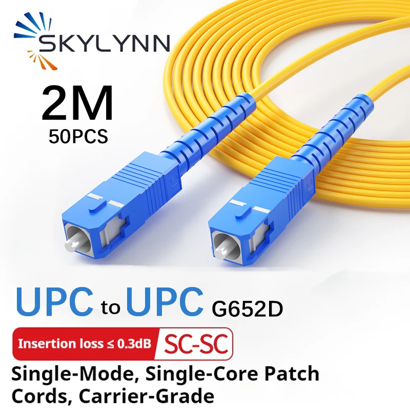 

2M SC to SC UPC Fiber Optical Patch Cable Singlemode Simplex SMF 9/125μm Single Mode Bend Insensitive 3.0mm 10PCS/50PCS