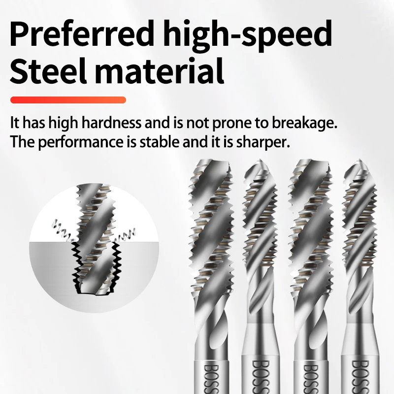 

ЛЕНТЫ BOSS HSSE-M35 Стандартный спиральный рифленый метчик JIS W 1/8 5/32 3/16 7/32 1/4 5/16 3/8 7/16 1/2 5/8 Машинные резьбовые метчики