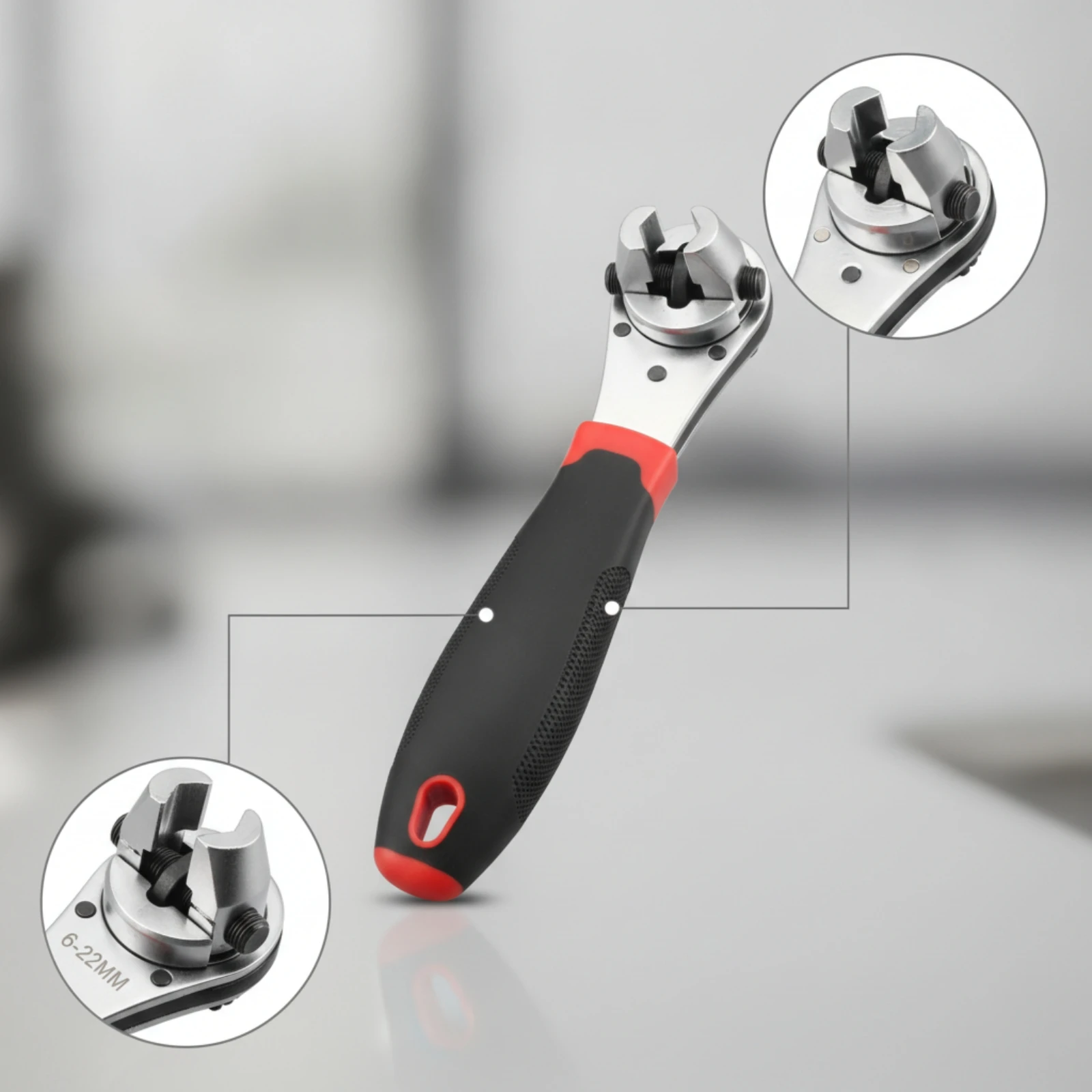 Adjustable Ratcheting Wrench Metric Wrench with Ratchet Spanner Ergonomic for DIYers, Home Repairs, Car Maintenance
