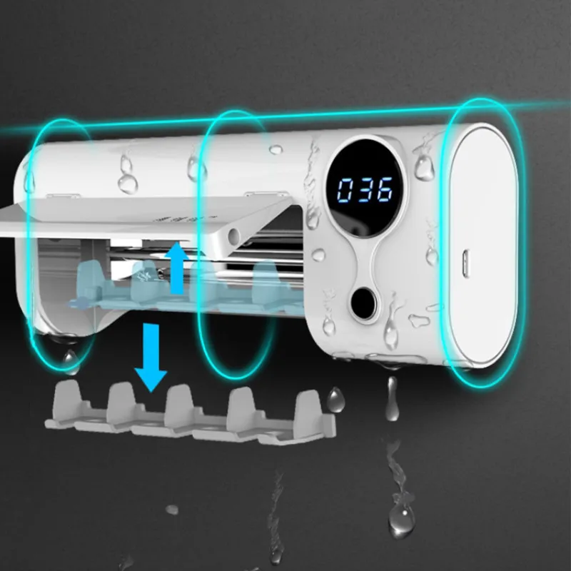 Soporte esterilizador de cepillo de dientes recargable UV multifuncional portátil para secado de desinfección de cepillos de dientes eléctricos