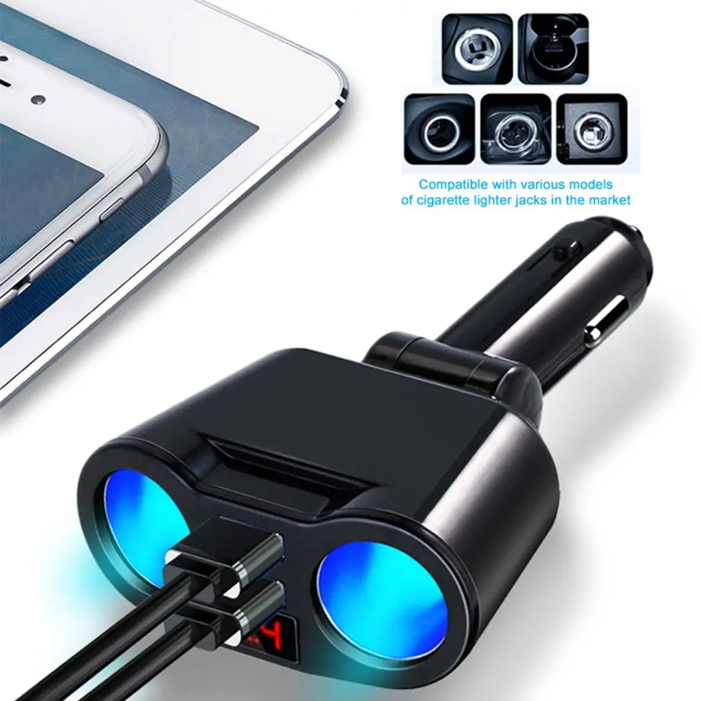 Dual USB Car Charger For Cigarette Lighter Smart Phone USB 3.1A 12V 24V Adapter 15W Phone Charger Digital Display Charging Hot