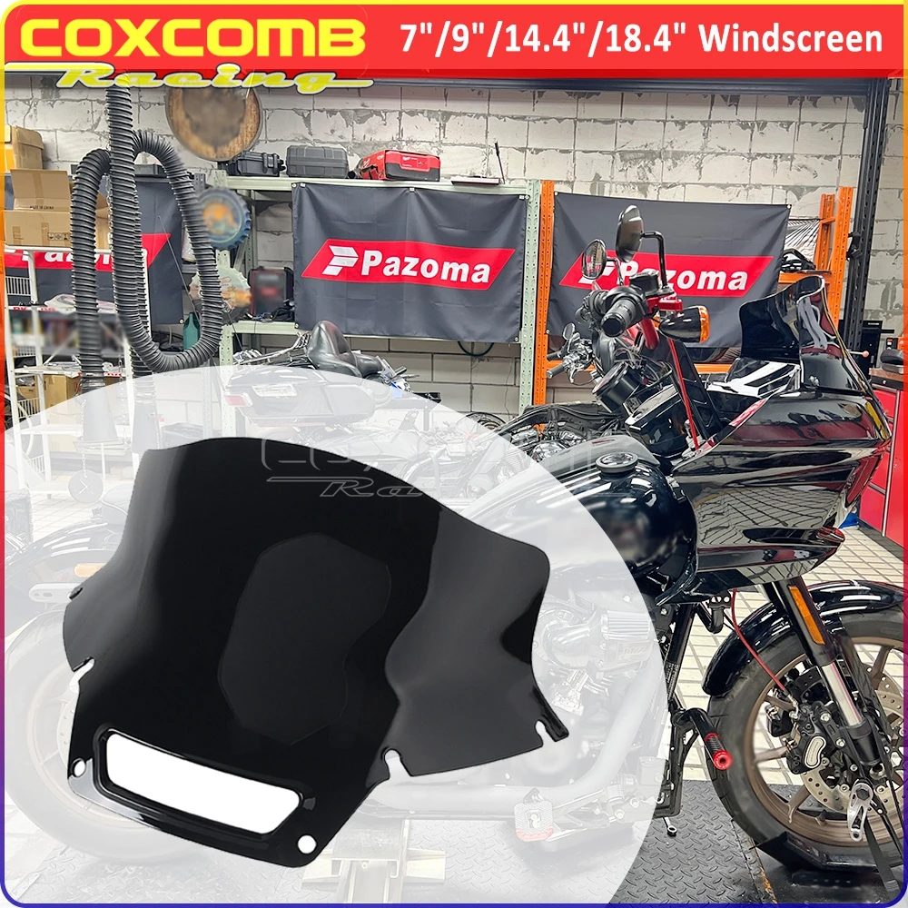 

7-18-дюймовый передний обтекатель мотоцикла, лобовое стекло, дефлектор ветра из ПК, чехол для Harley Softail Low Rider ST El Diablo FXRST