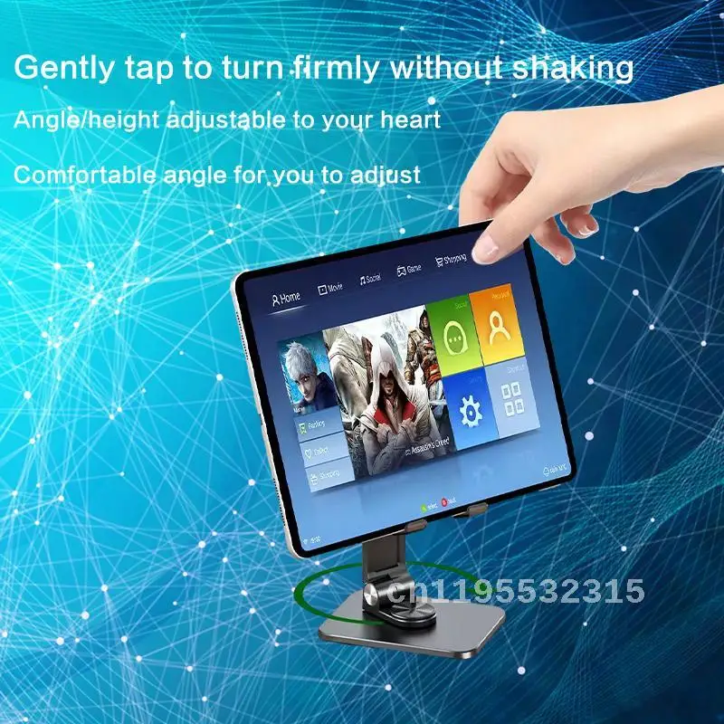 360 Degree Rotating Mobile Phone And Tablet Stand Adjustable Folding Holder For Live Streaming And Video Calls