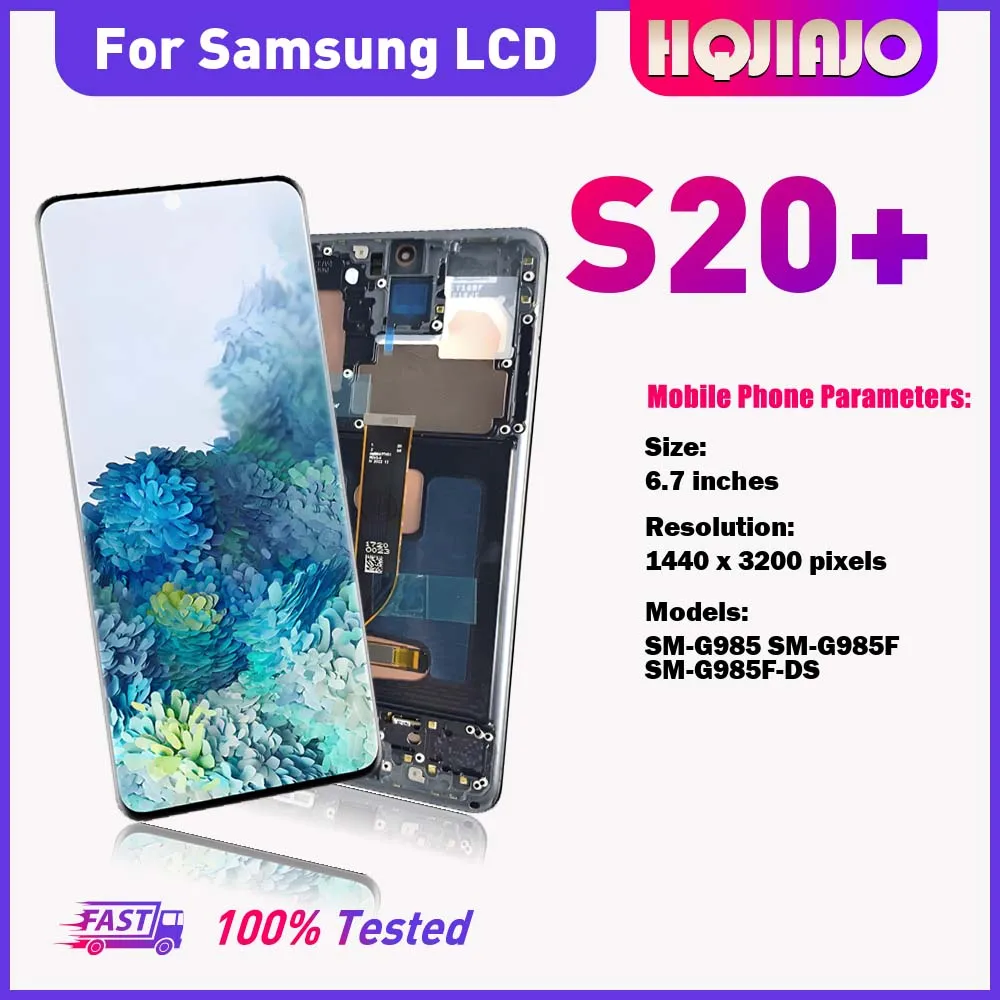 For Samsung S20+ 4G OLED LCD Display Touch Screen Digitizer Replacement 6.7'' SM-G985 SM-G985F Compatible with S20 Plus repair