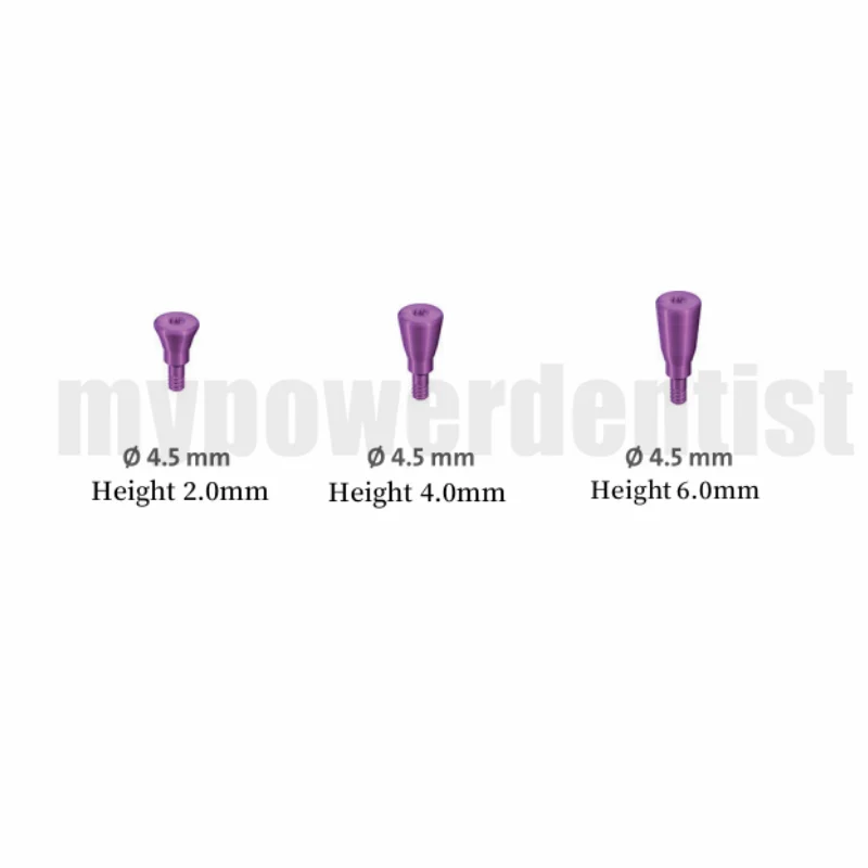 Dental Regular Healing Abutment Cap Dental RC 4.5 Purple Compatible Straumann Height 2mm/4mm/6mm