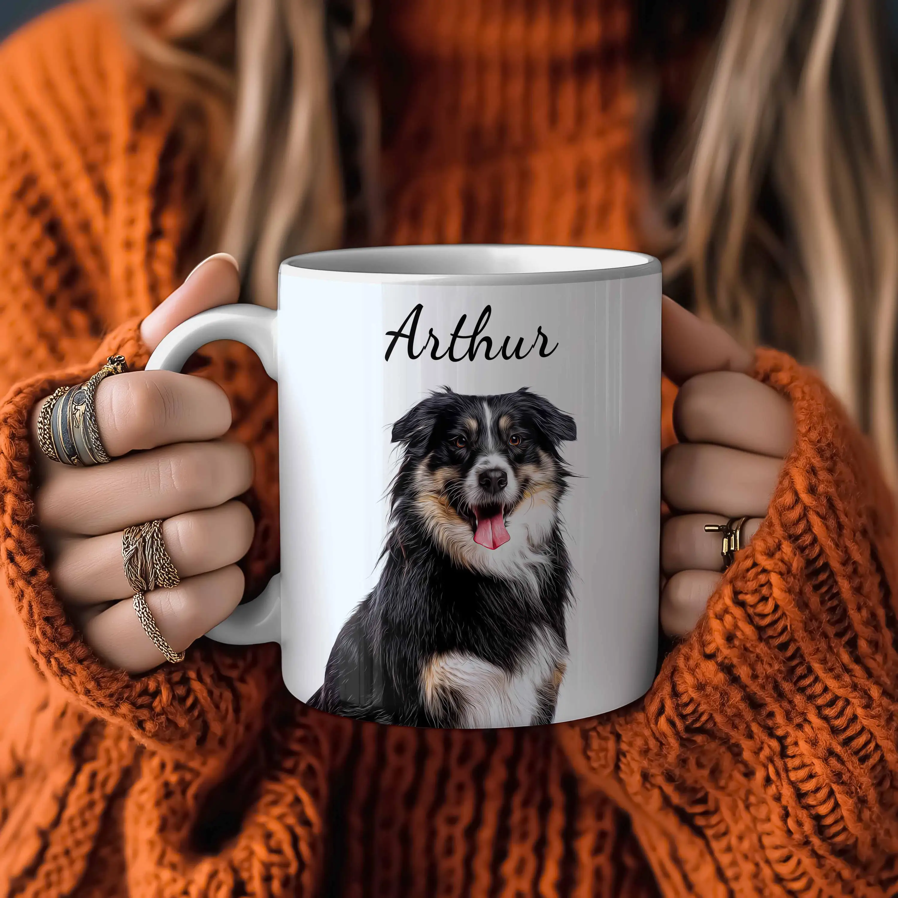 

Custom Pet Memory 11oz Mug Personalized Pet Photo Cup Unique Animal Portrait Drinkware Art Design Superior for Home Daily Use
