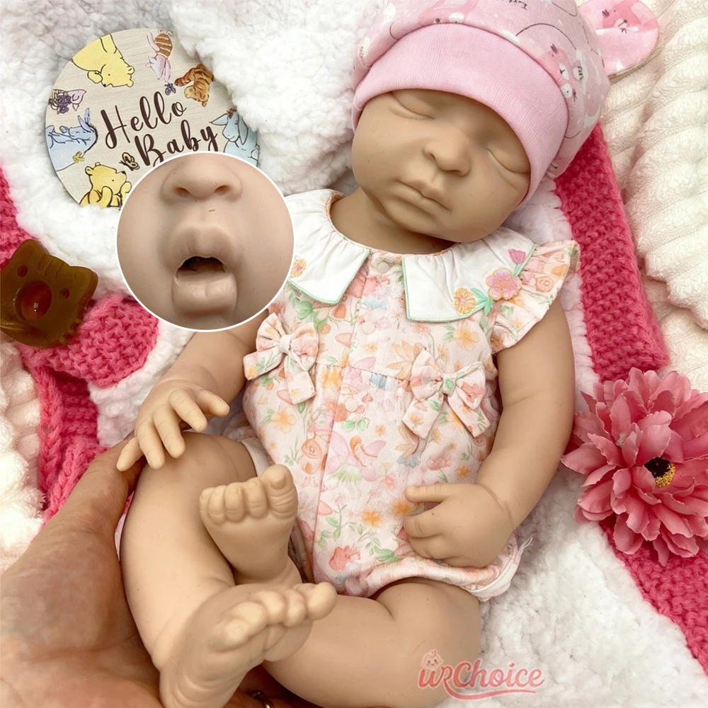 

17-дюймовая неокрашенная силиконовая кукла-реборн для девочек, может использоваться с сосками, реалистичная, гибкая, водонепроницаемая, для эмоциональной терапии