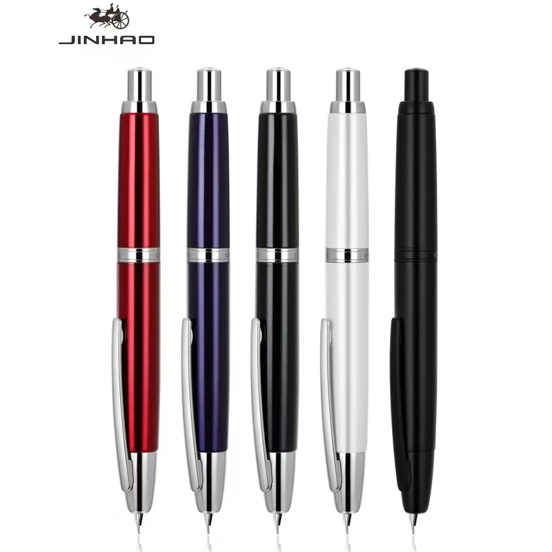 

Перьевая ручка JINHAO 10, перьевая ручка без колпачка, выдвижное перо EF/F, металлическое матовое черное с зажимом, конвертер чернил для письма для студентов