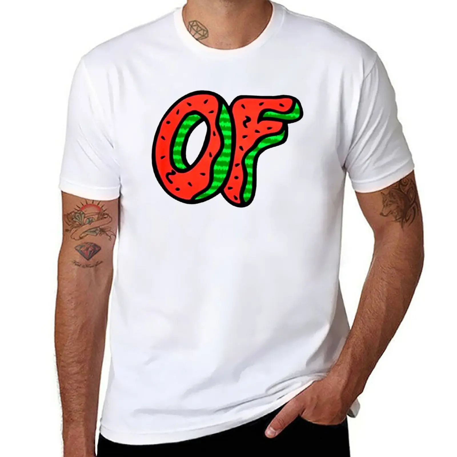 

New Odd Future OF Watermelon Donut T-Shirt customized t shirts blank t shirts aesthetic clothes mens graphic t-shirts hip hop