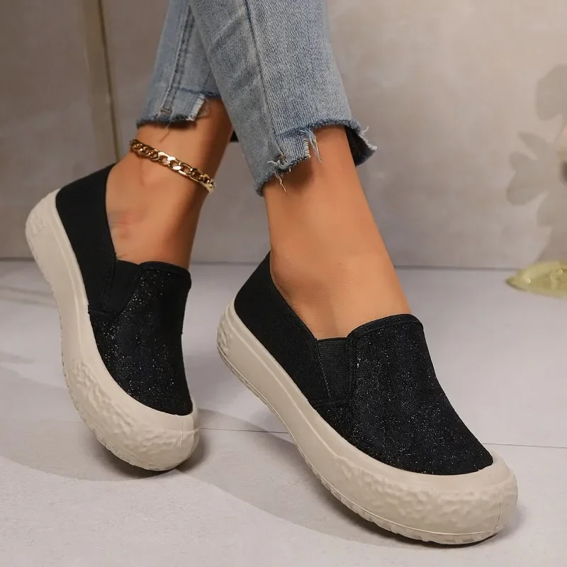 2024 summer new style mesh breathable shoes, versatile thick-soled women's shoes, casual flat-soled shallow-mouth women's shoes