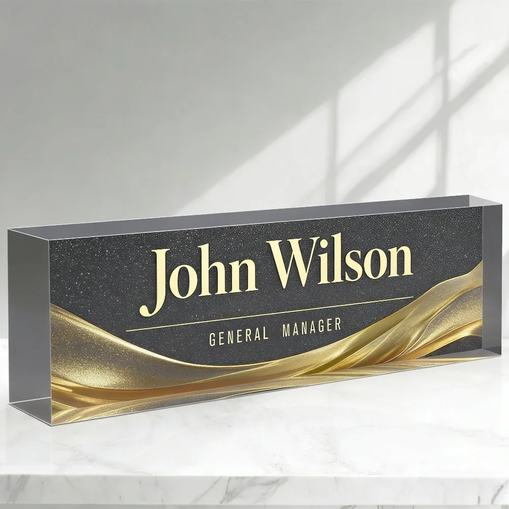 Customizable Modern Charm Acrylic Desk Plaque, General Manager Desk Sign, Durable Elegant Office Gift for Boss Teacher Nurse
