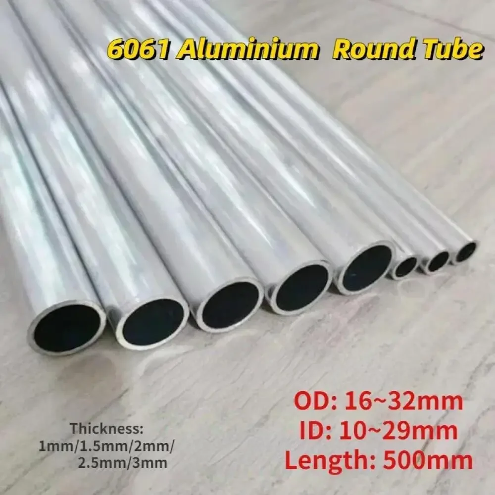 

OD 16/18/20/22/25/26/28 до 32 мм ID 10 ~ 29 мм 1 шт. Длина 500 мм 6061 Алюминиевая трубка Полая труба с ЧПУ Металл