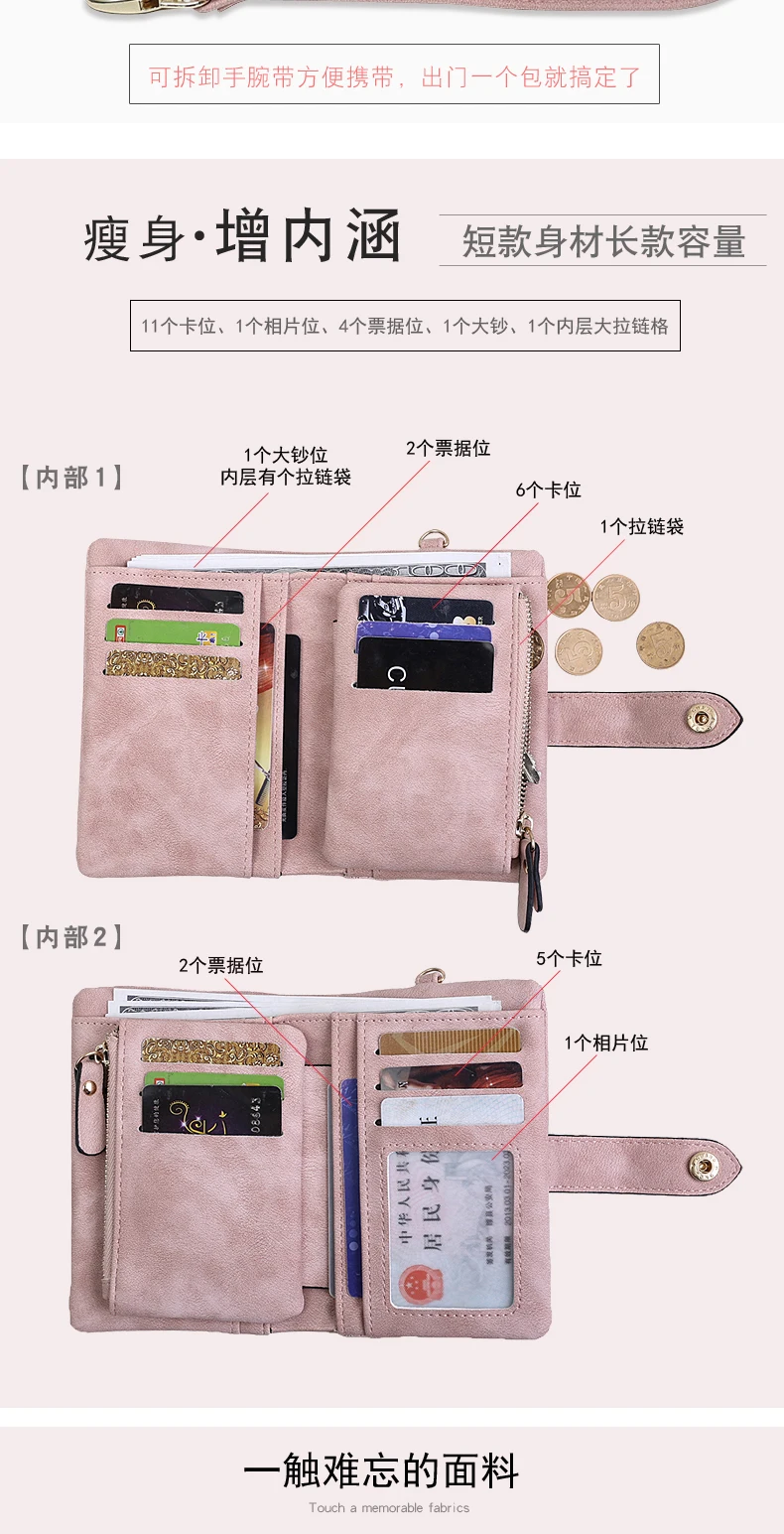 MIYIN 2024 Neue Brieftasche frauen Kurze Koreanische Nette Schnalle Doppel Rabatt Multi Karte Ändern Handtasche – Detail 2