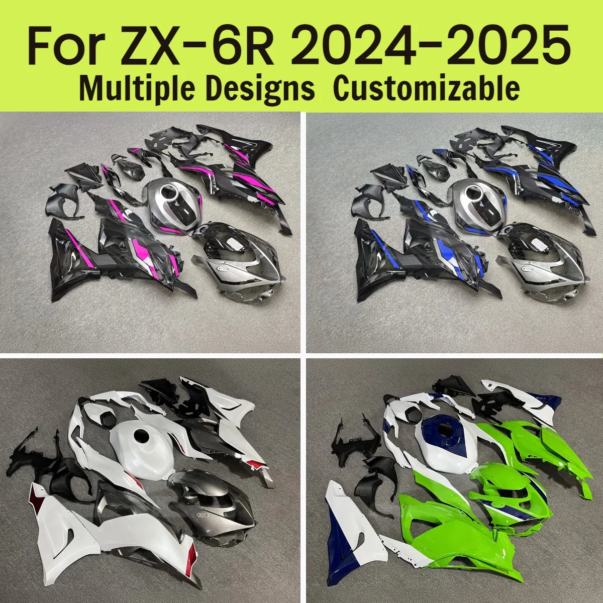 

Injection Fairing Set ZX6R 2024 2025 ABS Plastic Motorcycle Aftermarket Fairings for Kawasaki ZX 6R 24 25