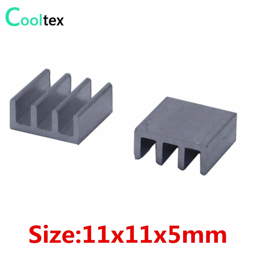 (100pcs/lot) 11x11x5mm Aluminum Heatsink Extruded Heat Sink  Radiator For Electronic Ic Chip Ram Cooler Cooling