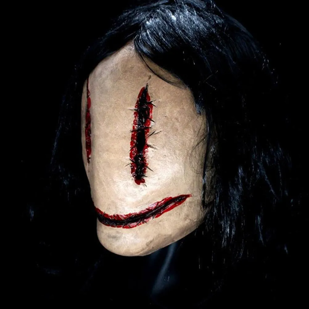 

Creepy Halloween Mask Scary Ghost Cosplay mask Long Hair Design Lightweight Party Horror Accessory Haunted House Prop