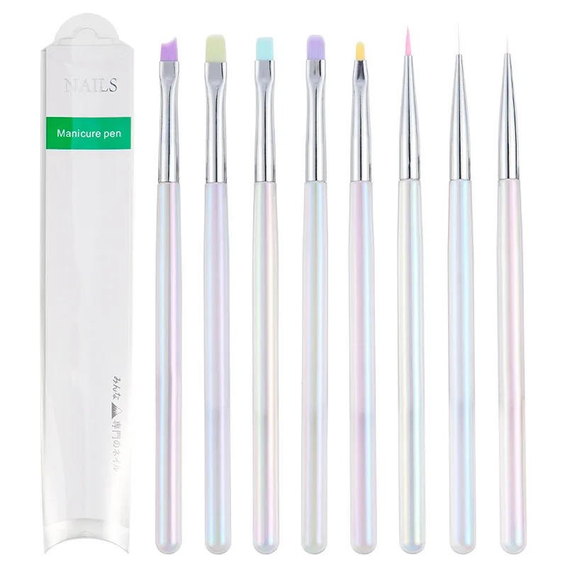 1 pz nail art liner disegno pittura set di pennelli per unghie polvere acrilica intaglio gel UV estensione strumenti penna manicure