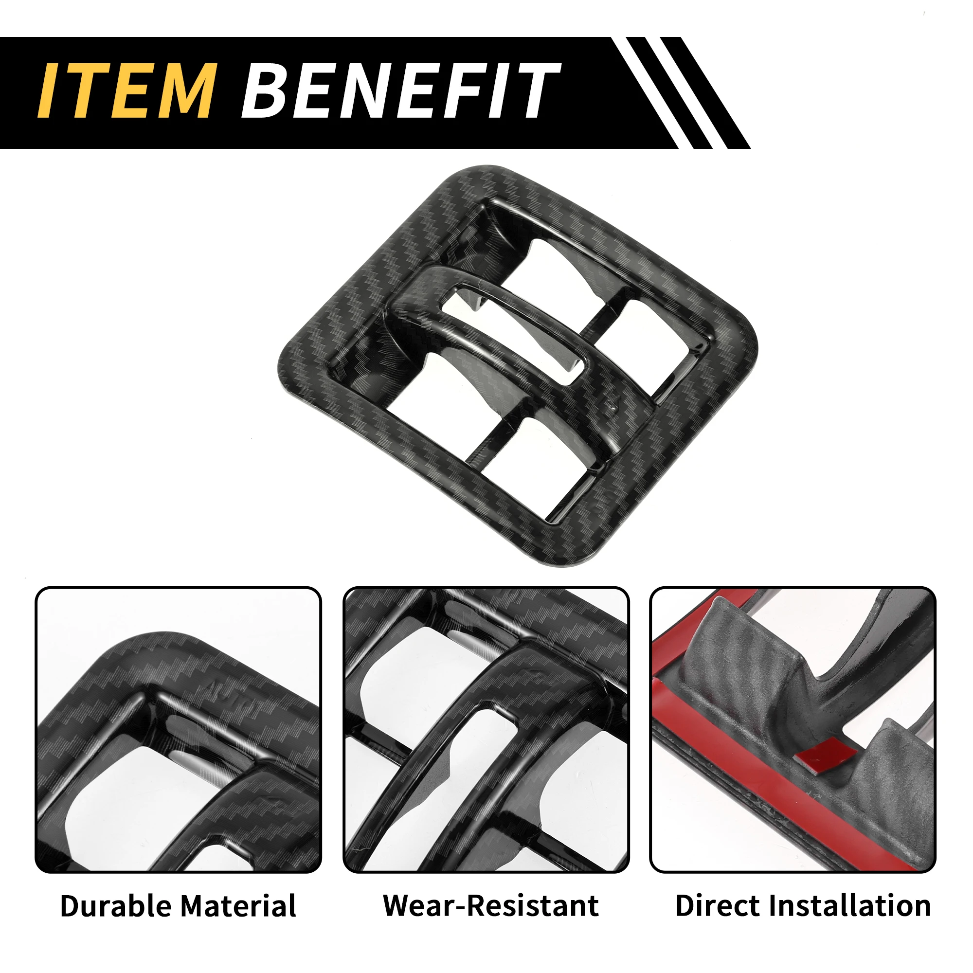 UXCELL لوحة القيادة نافذة التبديل غطاء أزرار الكسوة لسيارة جيب رانجلر JK JLU ألياف الكربون