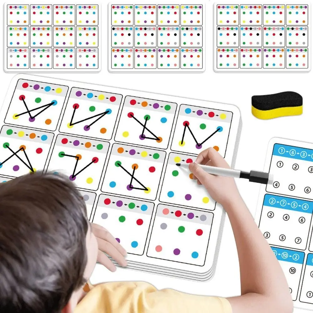 Color Recognition Erasable Pen Training Cards Reusable Attention Training Training Link Cards Erasable Focus Exercise Cards