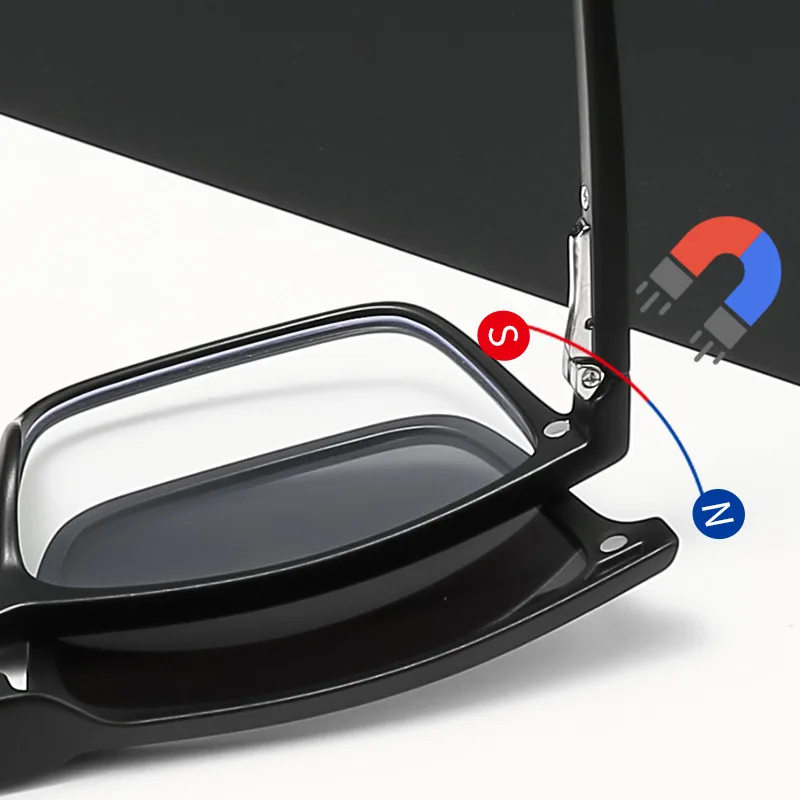 KIZN 6 في 1 مربع قصر النظر النظارات الشمسية مشبك مغناطيسي الرجال الاستقطاب النساء مخصص النظارات الطبية البصرية الإطار -0.5 إلى -10