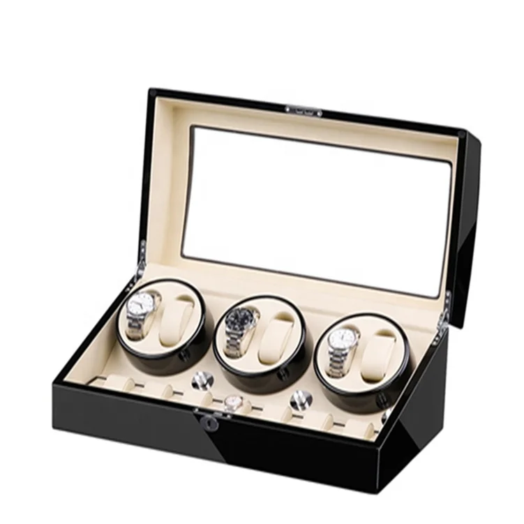 Wholesale Unique New Model Design Automatic 6 Slots Plus 7 Storage Winder Watch Box Watch Safe Winder Custom Logo Luxury