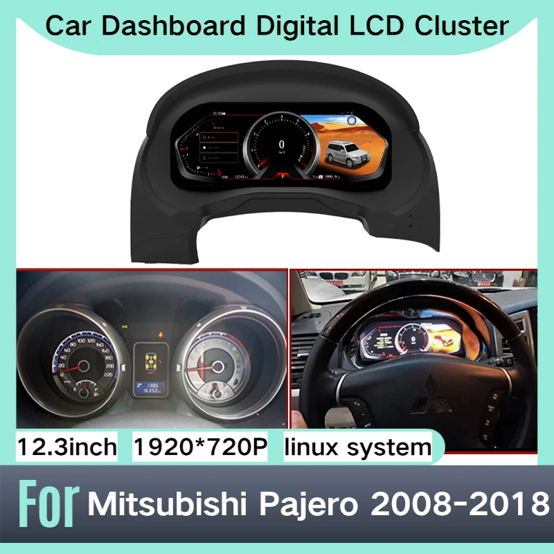 

For Mitsubishi Pajero 2008-2018 Car LCD Cluster Instrument Multimedia Dashboard Modification Panel