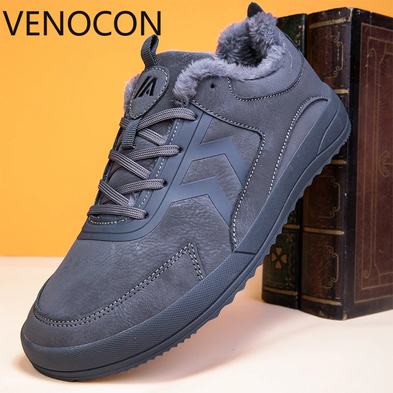 VENOCON Minimalist Wide ToeBox Feet Barefoot Thermal Fur Lining Winter Boots Shoes Men Women Sneakers Footwear Boots For Man